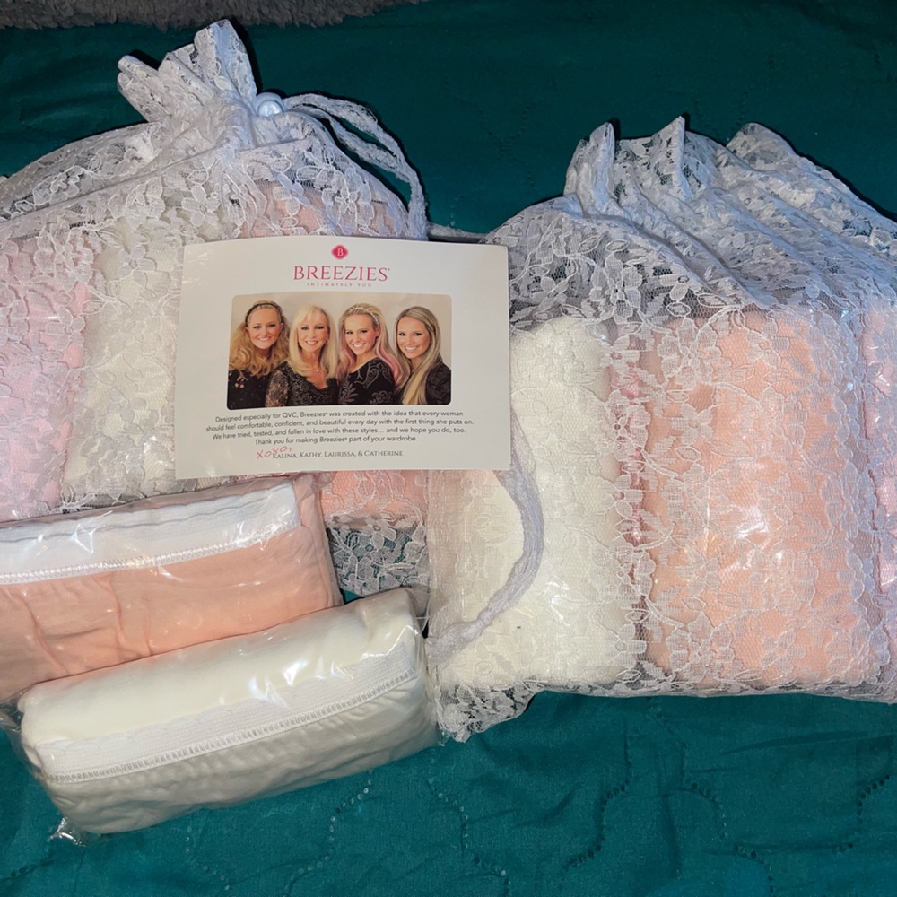 10 New Breezies Briefs size 12 QVC pink & Ivory